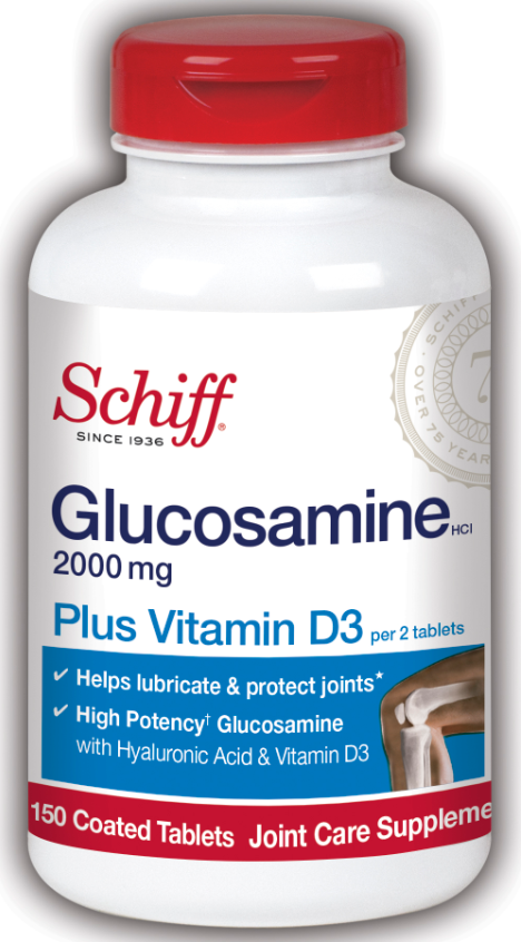 SCHIFF Glucosamine Plus Vitamin D3  Hyaluronic Acid  2000 mg Tablets